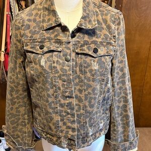 Leopard Print Denim Jacket
